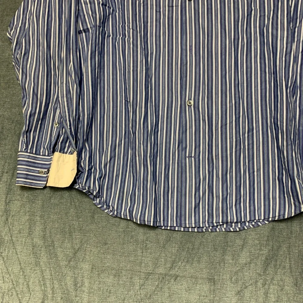 Banana Republic Shirt Mens XL Blue White Striped Cotton Streetwear Button Up